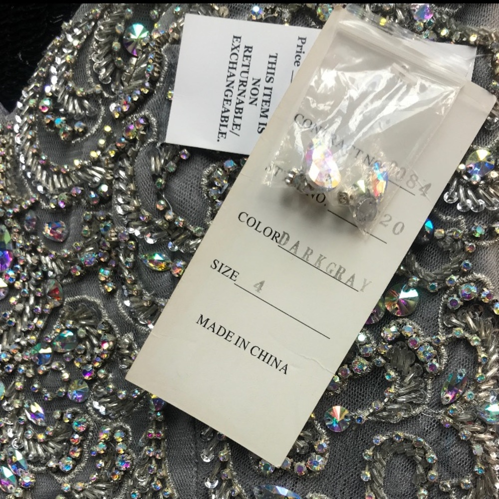 Tony Bowls embellished bodice fit and flare long gown - Picture 3 of 9